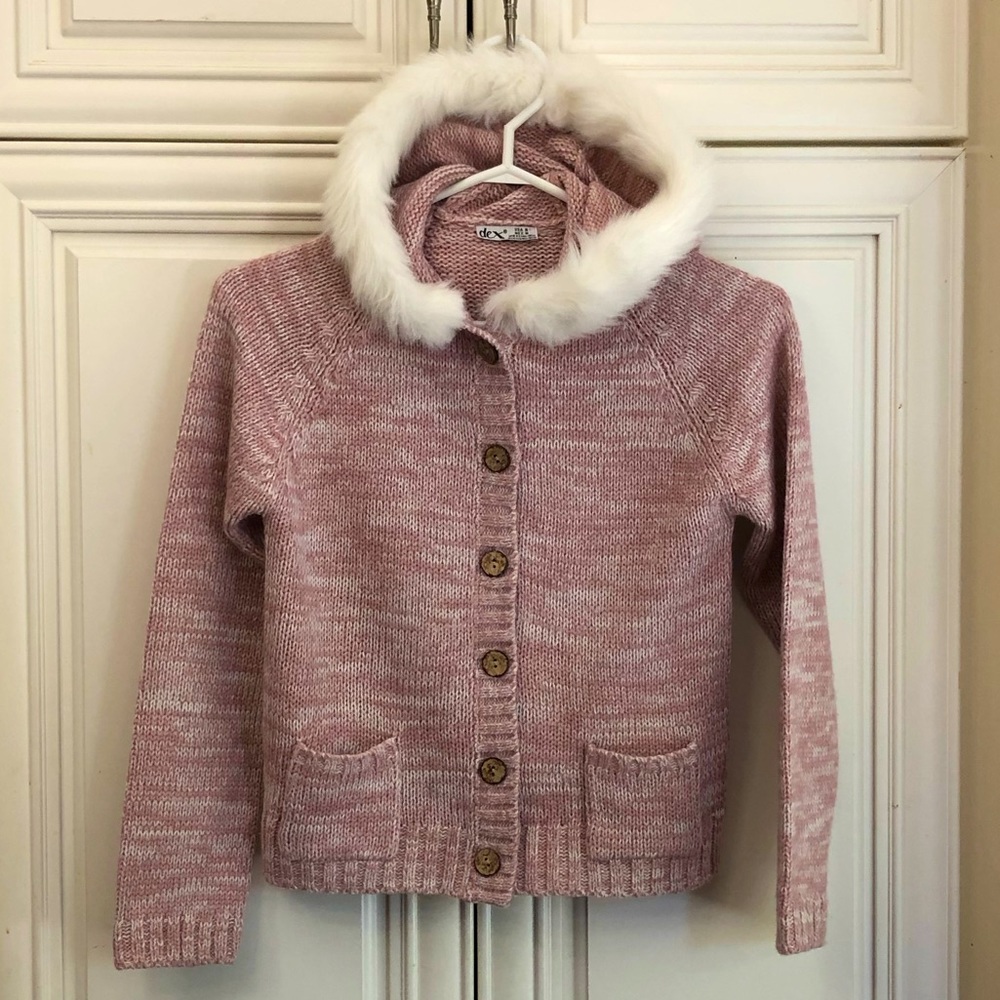 Dex girls hooded sweater w/ faux fur hood